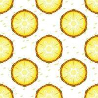Vector slice of pineapple fruits seamless pattern
