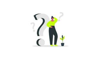 Frequently asked questions concept. Question answer metaphor. Vector illustration background