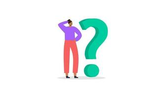 Frequently asked questions concept. Question answer metaphor. Vector illustration background