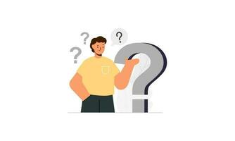 Frequently asked questions concept. Question answer metaphor. Vector illustration background