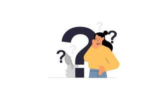 Frequently asked questions concept. Question answer metaphor. Vector illustration background