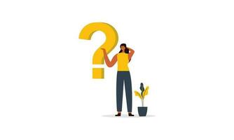 Frequently asked questions concept. Question answer metaphor. Vector illustration background