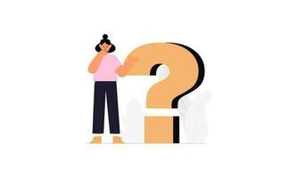 Frequently asked questions concept. Question answer metaphor. Vector illustration background