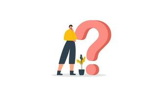 Frequently asked questions concept. Question answer metaphor. Vector illustration background