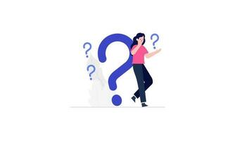 Frequently asked questions concept. Question answer metaphor. Vector illustration background