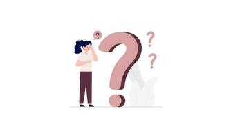 Frequently asked questions concept. Question answer metaphor. Vector illustration background