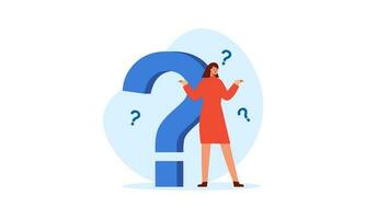 Frequently asked questions concept. Question answer metaphor. Vector illustration background