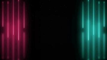 3d render abstract neon background with glowing stripes loop animation 4k video