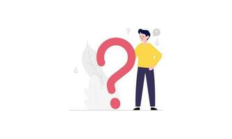 Frequently asked questions concept. Question answer metaphor. Vector illustration background