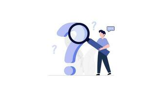 Frequently asked questions concept. Question answer metaphor. Vector illustration background