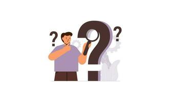 Frequently asked questions concept. Question answer metaphor. Vector illustration background