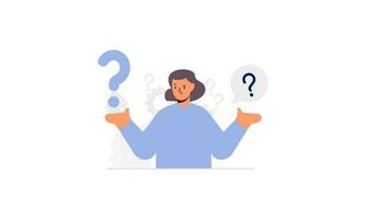 Frequently asked questions concept. Question answer metaphor. Vector illustration background