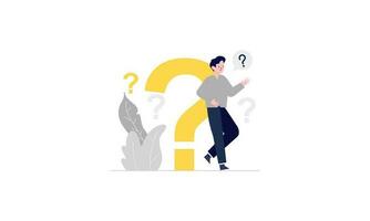 Frequently asked questions concept. Question answer metaphor. Vector illustration background
