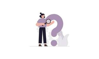 Frequently asked questions concept. Question answer metaphor. Vector illustration background