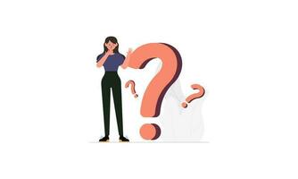 Frequently asked questions concept. Question answer metaphor. Vector illustration background