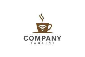 Wifi coffee logo design vector