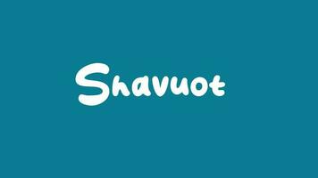 4k Shavuot animazione. contento shavuot. tipografia animazione per ebraico vacanza Shavuot con d'oro Grano orecchie e testo contento Shavuot nel ebraico video