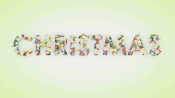 Christmas floral text background animation video