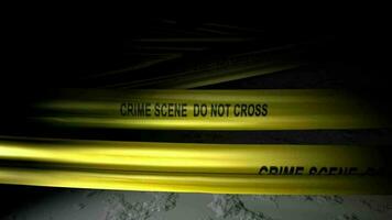 Concept animation, police crime scene tape, no trepass, murder. video