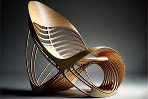 Ergonomic Bamboo chair of the future illustration photo