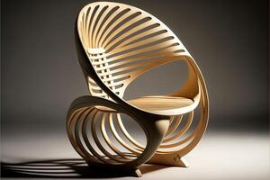 Ergonomic Bamboo chair of the future illustration photo