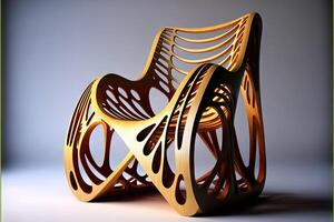 Ergonomic Bamboo chair of the future illustration photo