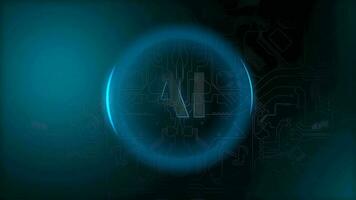 Artificial Intelligent technology, AI typography background animation. video