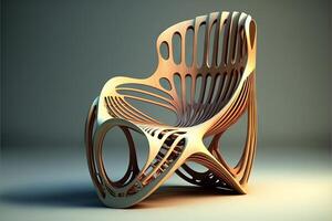 Ergonomic Bamboo chair of the future illustration photo