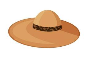 Dom sombrero. verano playa mujer sombrero con leopardo cinta. vector