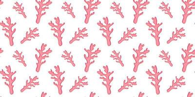 Trendy seamless pattern with pink coral on white background vector