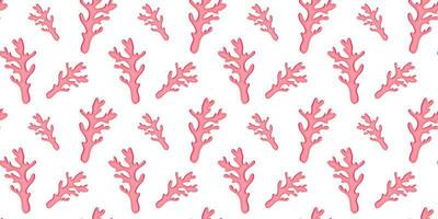 Trendy seamless pattern with pink coral on white background vector