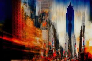 Abstract New york city nyc old retro style Illustration photo