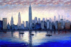 claude Monet style imaginary representation new york city if painted by artist illustration photo