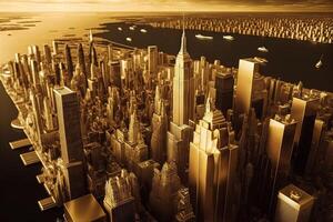 new york city made of made of gold illustration photo