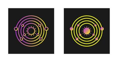 Planets Orbitting Sun Vector Icon