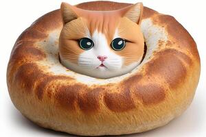 bagel cat shape illustration photo