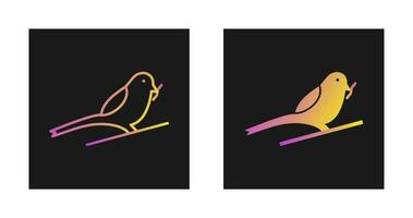 Bird Eating Worm Vector Icon