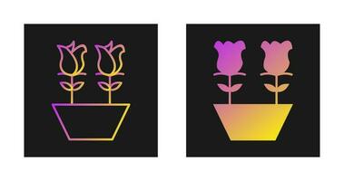 Tulips in Pot Vector Icon