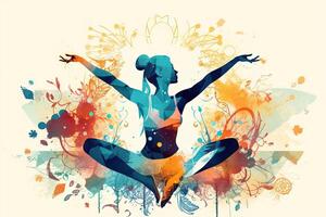 world yoga day abstract illustration photo