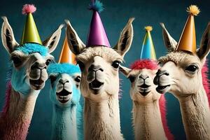 group of llamas dressed up in disco clothes, dancing under a glittering disco ball illustration photo