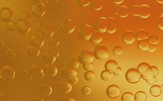 Luxury water bubble background. Transparent bubble drops on smooth gold gradient background. Smooth gold water bubbles. Suitable for poster, cover, presentation, etc. photo