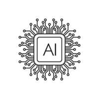 AI Processor vector icon for websites and mobile. CPU sign and symbol.