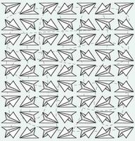 Hand drawn paper airplane pattern vector