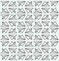 Hand drawn paper airplane pattern vector