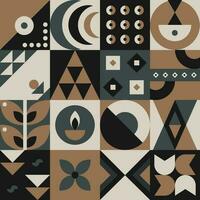 Abstract geometric pattern design in retro style. Vector illustration.