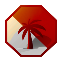 Tropical sunset icon png