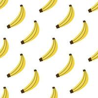 Cute classic y2k trendy seamless pattern with tropical bananas on white background. perfect for textile. vector