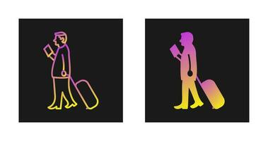 Walking with Luggage Vector Icon