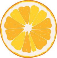 vegano jugoso naranja rebanada en blanco antecedentes. natural oro agrios fruta. bueno para pegatina, logo, icono. vector