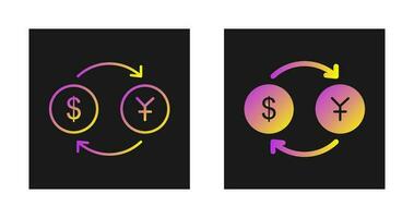 icono de vector de dólar a yen